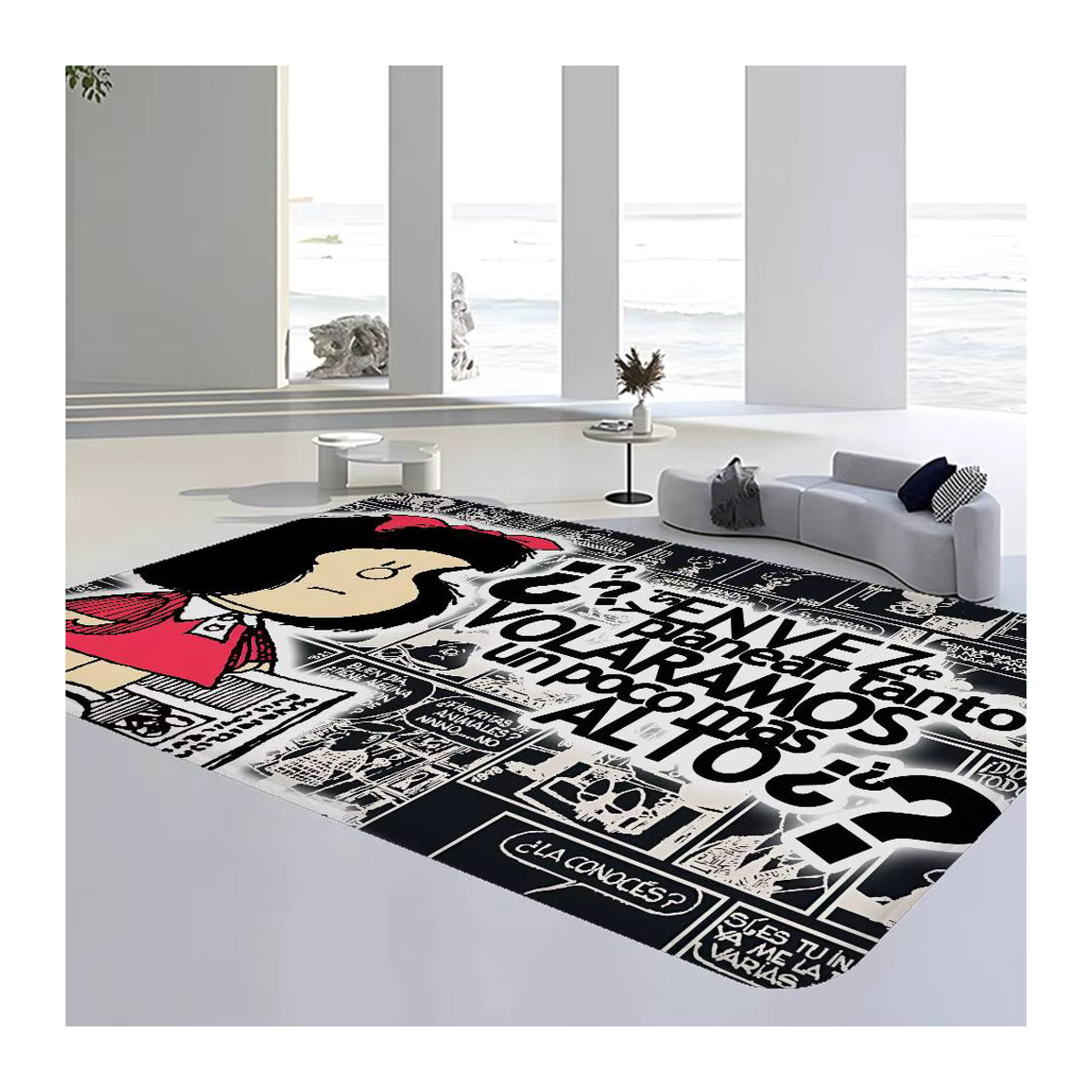M-Mafalda Girl Bodenmatte im INS-Stil, mehrfarbige rutschfeste Teppichmatte für Schlafzimmer und Haushalt - Bild 3