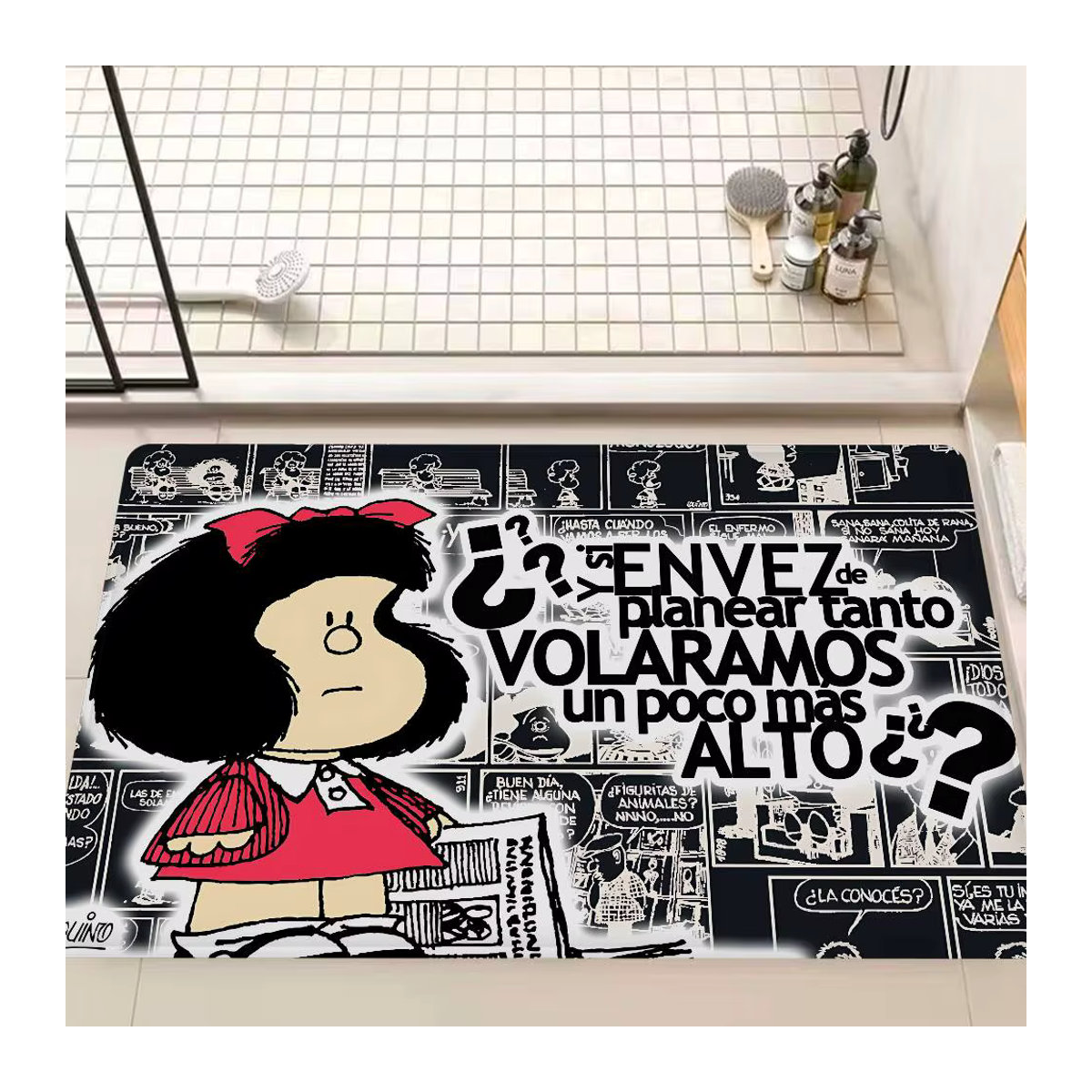 M-Mafalda Girl Bodenmatte im INS-Stil, mehrfarbige rutschfeste Teppichmatte für Schlafzimmer und Haushalt - Bild 4