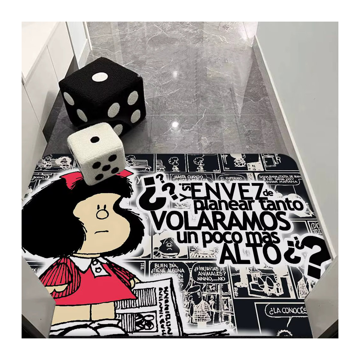 M-Mafalda Girl Bodenmatte im INS-Stil, mehrfarbige rutschfeste Teppichmatte für Schlafzimmer und Haushalt - Bild 6