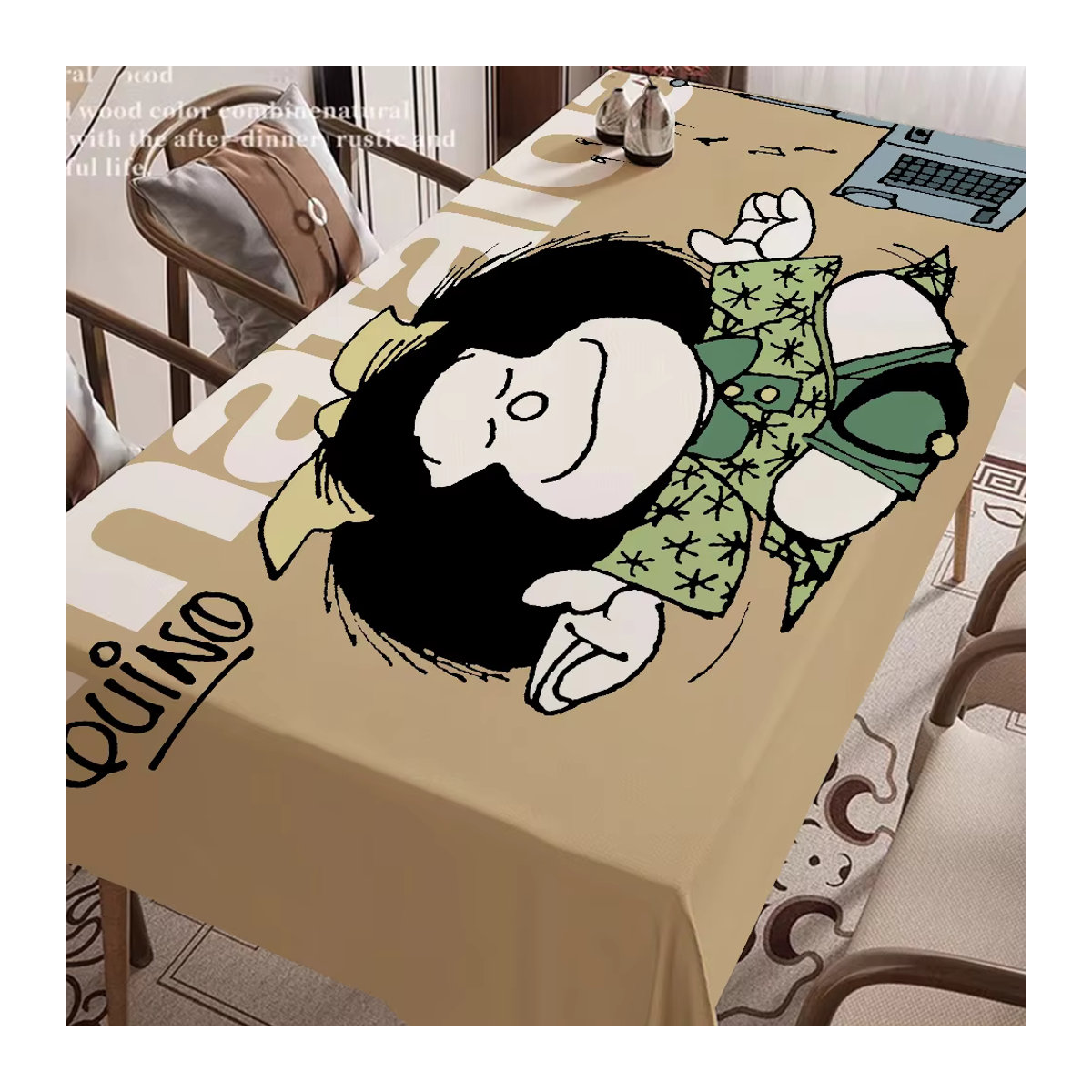 M-Mafalda Girl Rechteckige Tischdecke in Beige für Hochzeit, Party und Esszimmer - Bild 2