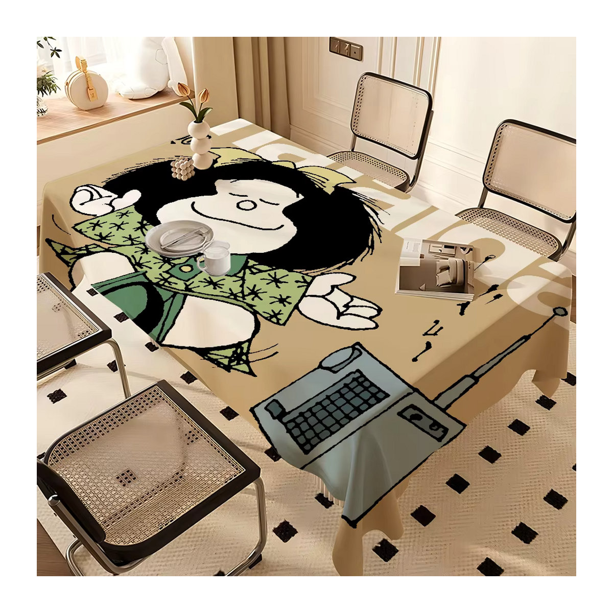M-Mafalda Girl Rechteckige Tischdecke in Beige für Hochzeit, Party und Esszimmer - Bild 3