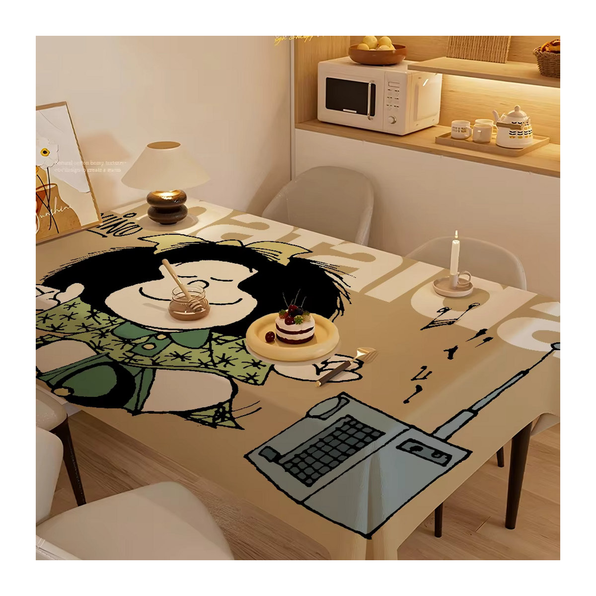 M-Mafalda Girl Rechteckige Tischdecke in Beige für Hochzeit, Party und Esszimmer - Bild 6