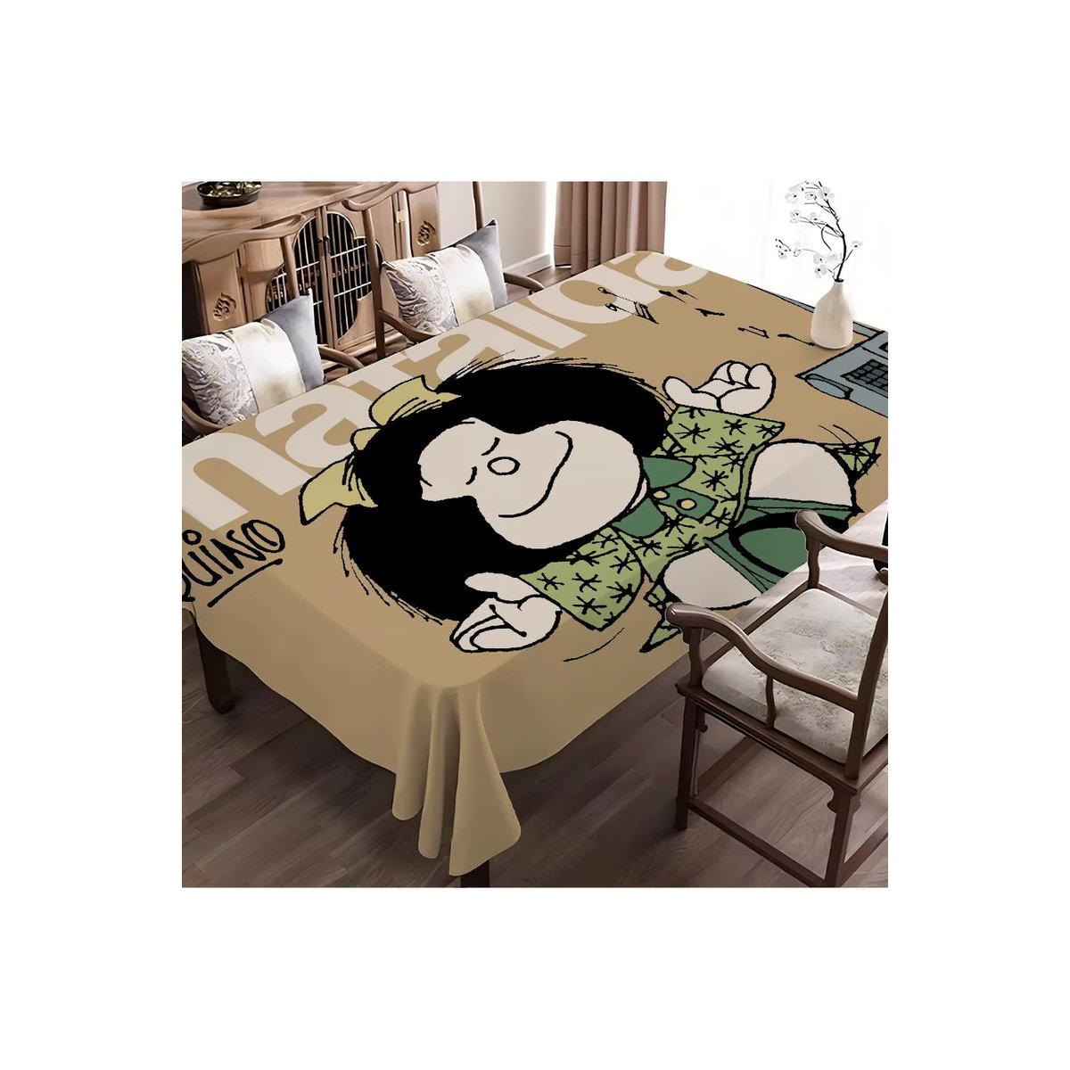 M-Mafalda Girl Rechteckige Tischdecke in Beige für Hochzeit, Party und Esszimmer - Bild 7
