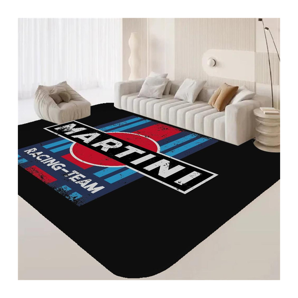 M-Martini Racing Logo Bereichsmatte schwarz, waschbar und rutschfest, B: 90 cm, T: 60 cm - Bild 1