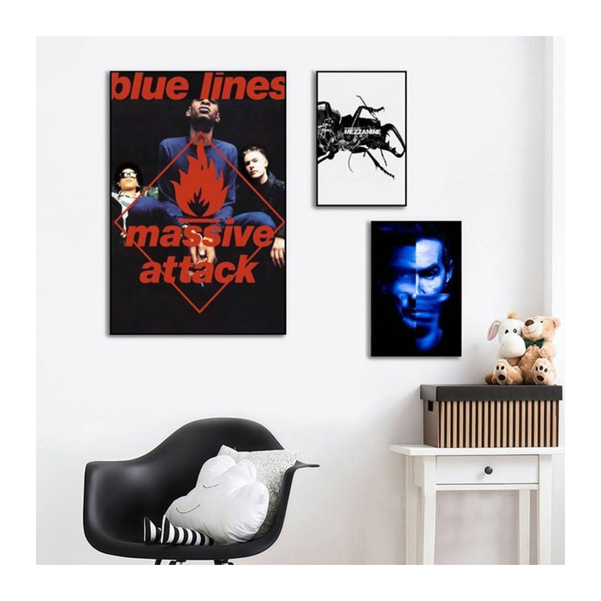 M-Massive A-Attack High-End Fashion Poster-Aufkleber in Schwarz, moderne Wanddekoration für Wohnzimmer und Eingangsbereich, B/H: 35 x 25 cm - Bild 1