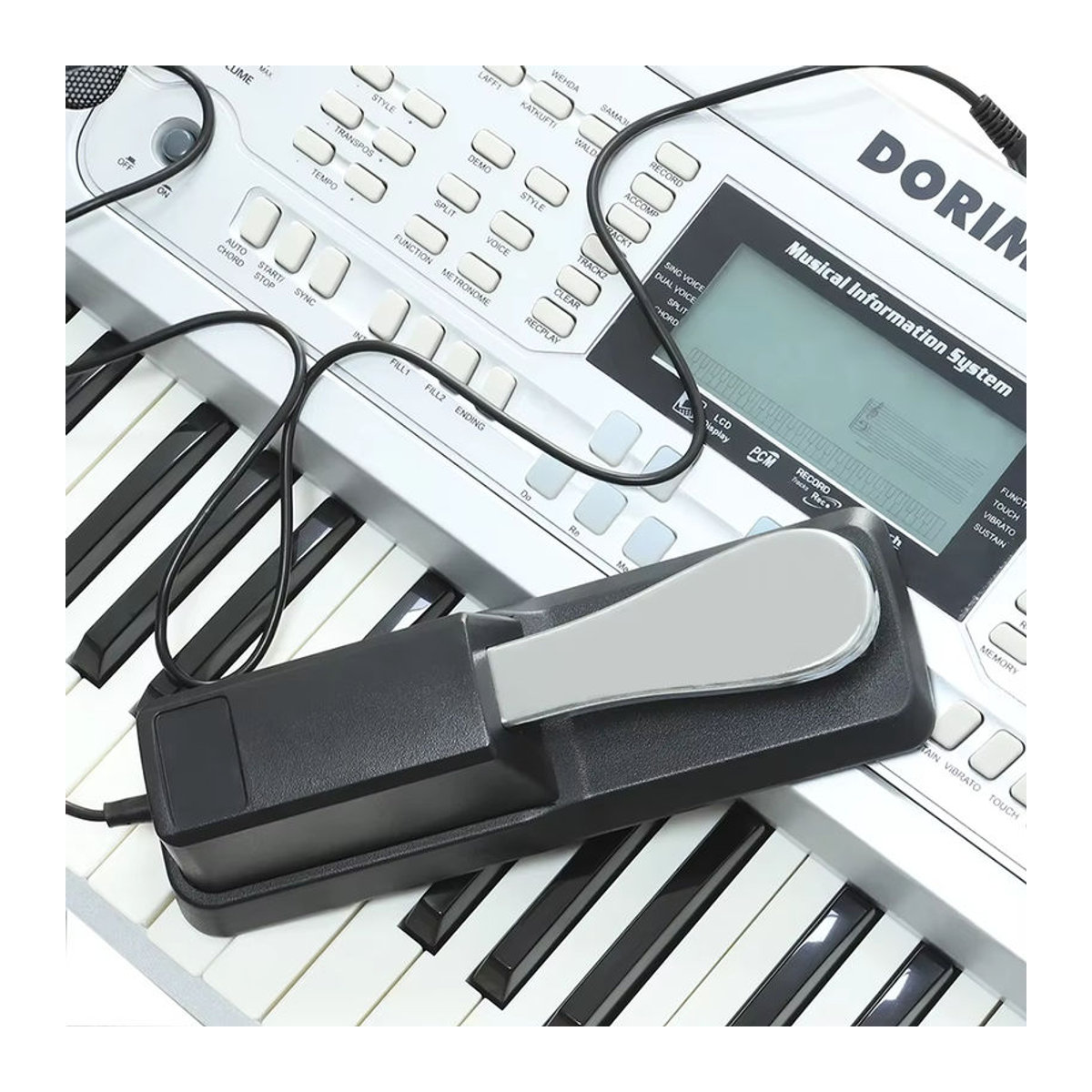 M MBAT Sustain-Dämpferpedal in Schwarz für Yamaha Casio Roland E-Piano und elektronische Orgel - Bild 3