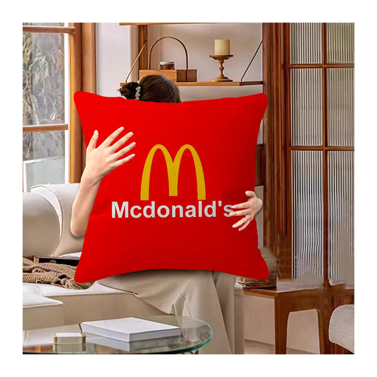 M-McDonaldes Dekorativer Kissenbezug aus Polyester in Rot - Bild 3