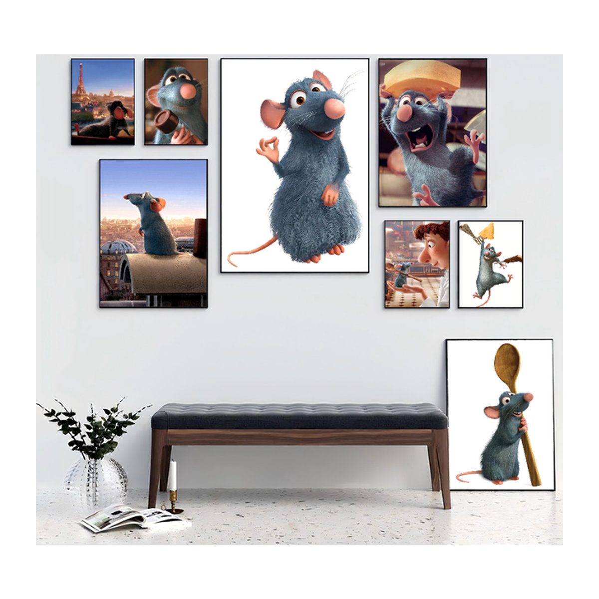 M-MINISO Disney Ratatouille Wanddekor Selbstklebender Wasserfester Papier Aufkleber Mehrfarbig - Bild 1