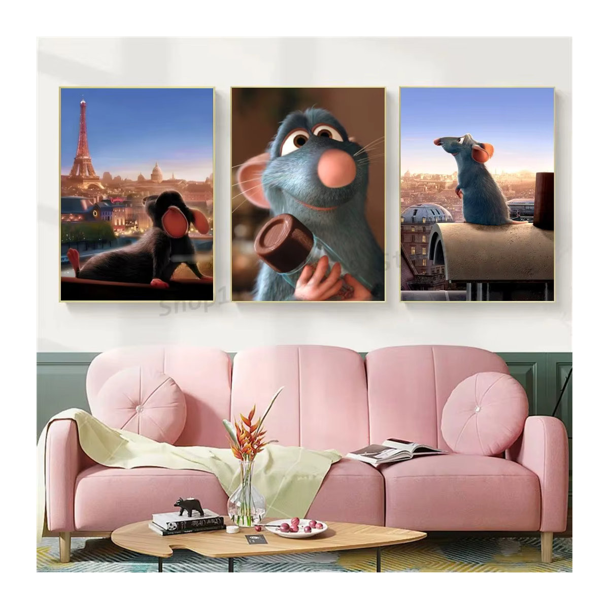 M-MINISO Disney Ratatouille Wanddekor Selbstklebender Wasserfester Papier Aufkleber Mehrfarbig - Bild 2
