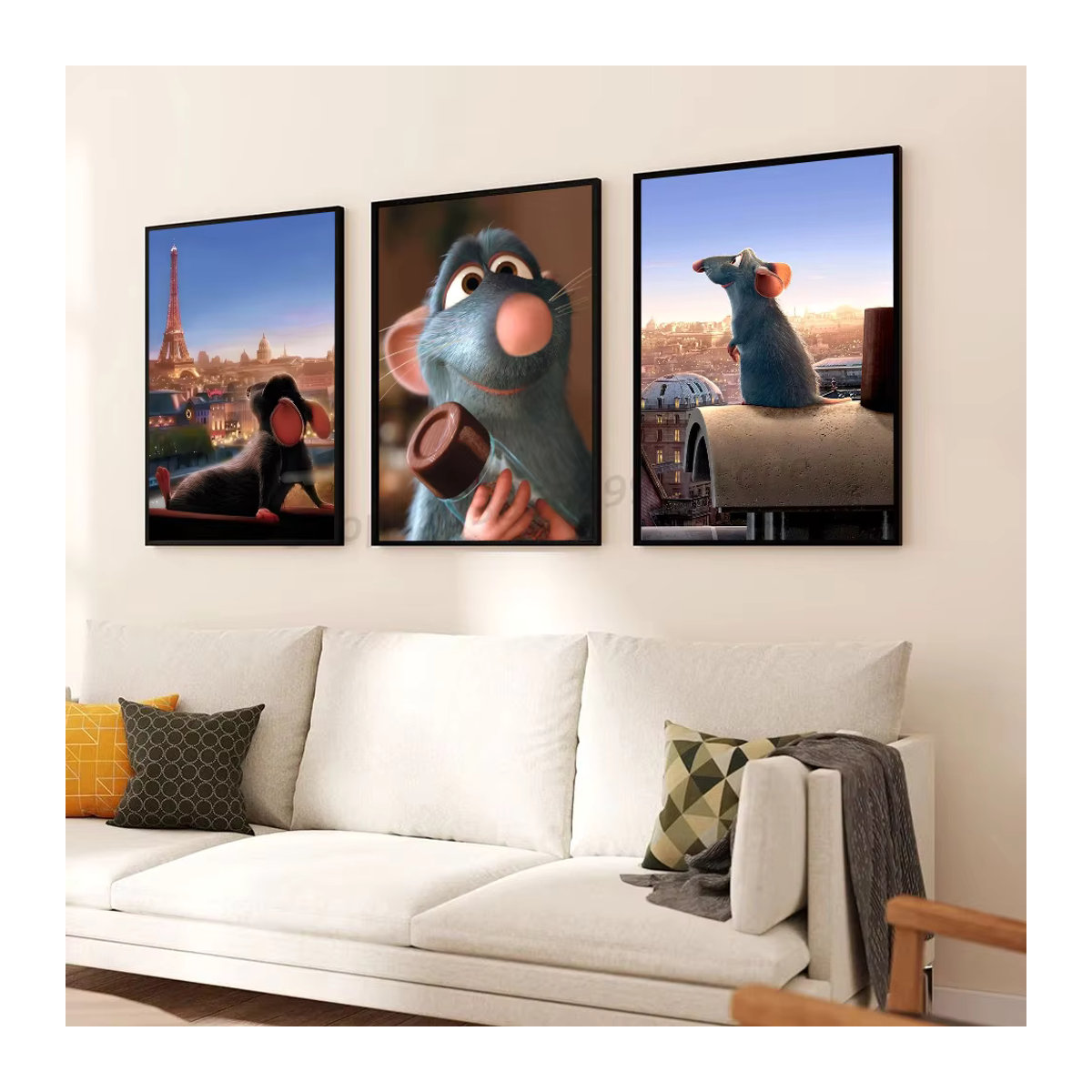 M-MINISO Disney Ratatouille Wanddekor Selbstklebender Wasserfester Papier Aufkleber Mehrfarbig - Bild 3