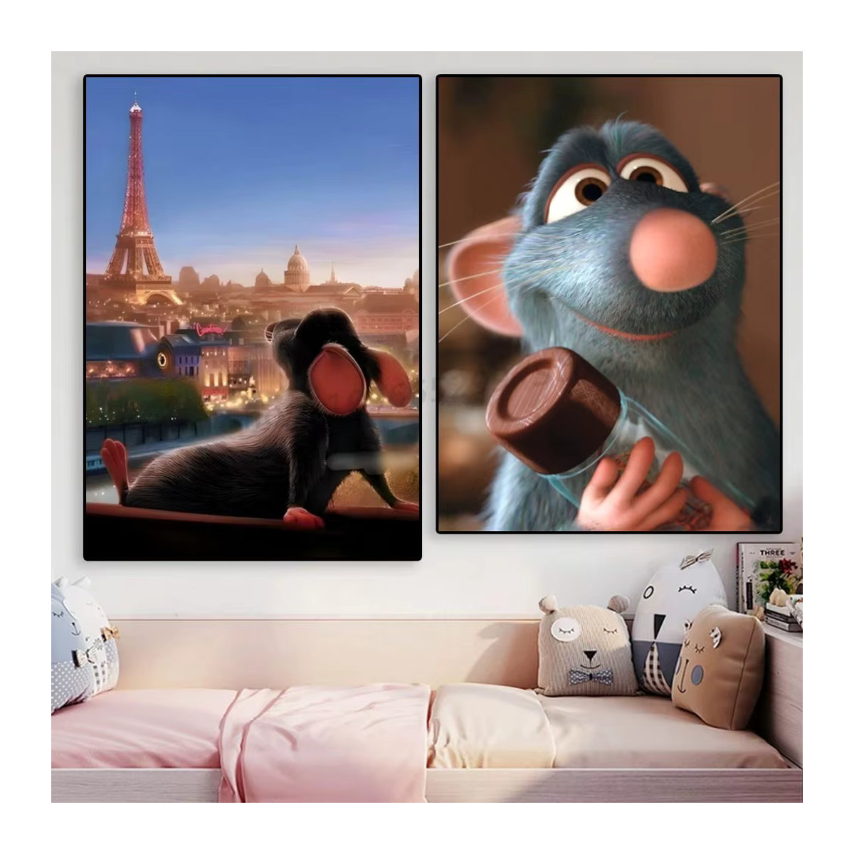M-MINISO Disney Ratatouille Wanddekor Selbstklebender Wasserfester Papier Aufkleber Mehrfarbig - Bild 4