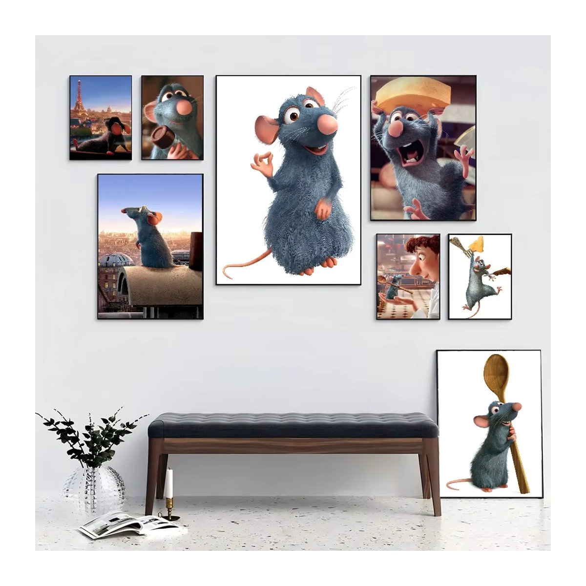 M-MINISO Disney Ratatouille Wanddekor Selbstklebender Wasserfester Papier Aufkleber Mehrfarbig - Bild 5