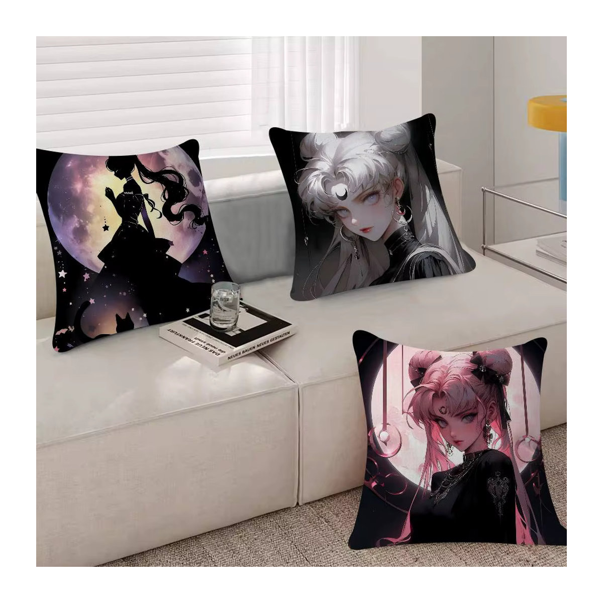 M-Moons Cartoon-Kissenbezug Sailor Moon Design für Sofa und Wohnzimmer, mehrfarbig - Bild 2