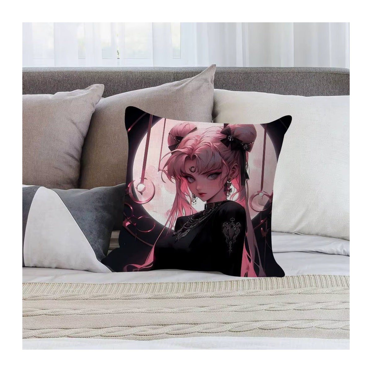 M-Moons Cartoon-Kissenbezug Sailor Moon Design für Sofa und Wohnzimmer, mehrfarbig - Bild 4