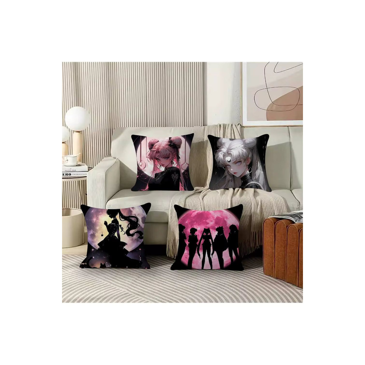 M-Moons Cartoon-Kissenbezug Sailor Moon Design für Sofa und Wohnzimmer, mehrfarbig - Bild 6
