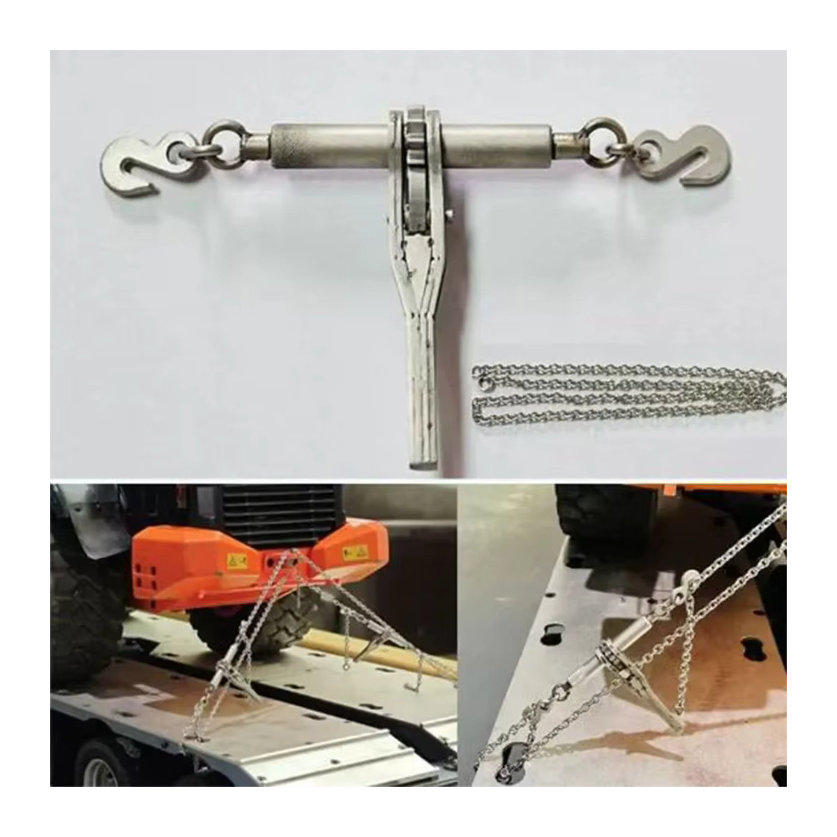 MABEMODO RC 1/14 Metall-Kettenspanner-Teile für JD Modell LKW-Anhänger in Silber - Bild 2