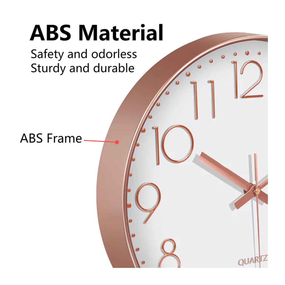 Mabpedo Minimalistische Quarz-Wanduhr in quadratischem Design, geräuschlose digitale Glasuhr für Wohnzimmer, Schlafzimmer und Büro, erhältlich in Weiß oder Schwarz - Bild 2