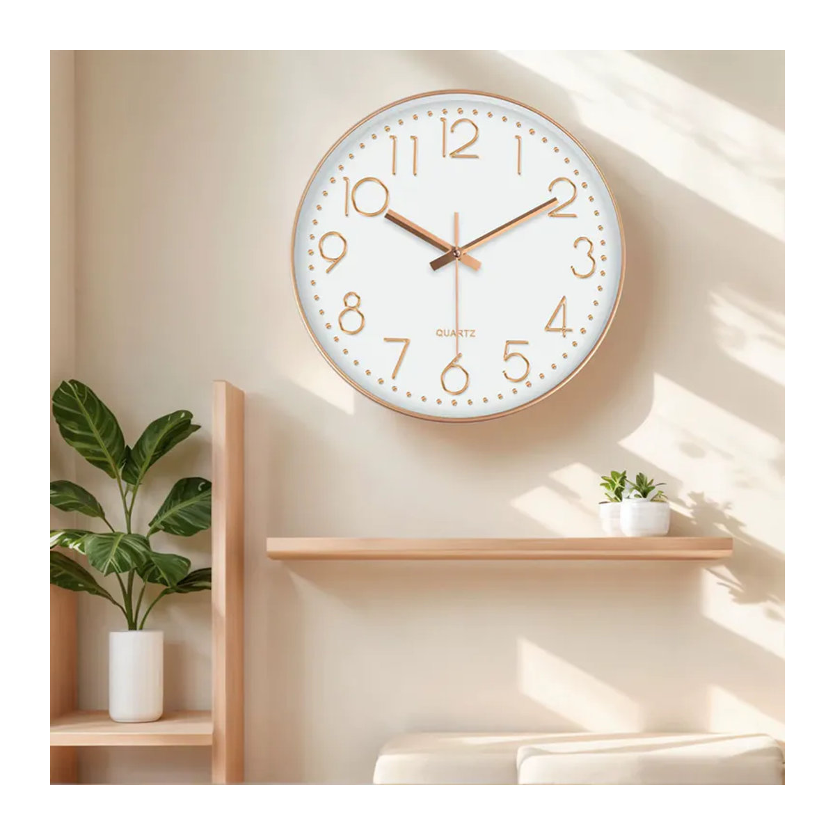 Mabpedo Minimalistische Quarz-Wanduhr in quadratischem Design, geräuschlose digitale Glasuhr für Wohnzimmer, Schlafzimmer und Büro, erhältlich in Weiß oder Schwarz - Bild 5