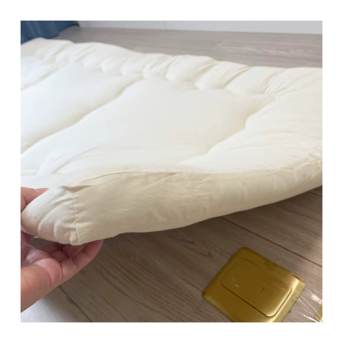 MadameJsHome Japanische Shiki-Futon-Matratze in Beige, faltbare Tatami-Matte als minimalistische Bodenmatratze und Gästebett für das Einzelbett - Bild 5