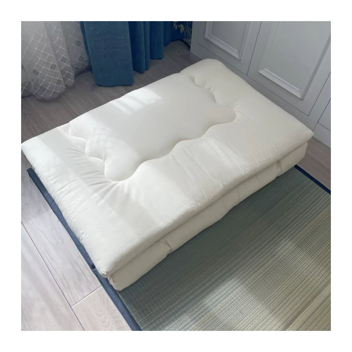 MadameJsHome Japanische Shiki-Futon-Matratze in Beige, faltbare Tatami-Matte als minimalistische Bodenmatratze und Gästebett für das Einzelbett - Bild 6