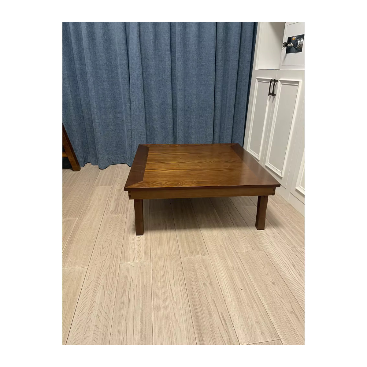 MadameJsHome Koreanischer niedriger Tisch aus Massivholz in Braun mit klappbaren Beinen, quadratisch, B/T: 80 x 80 cm - Bild 7