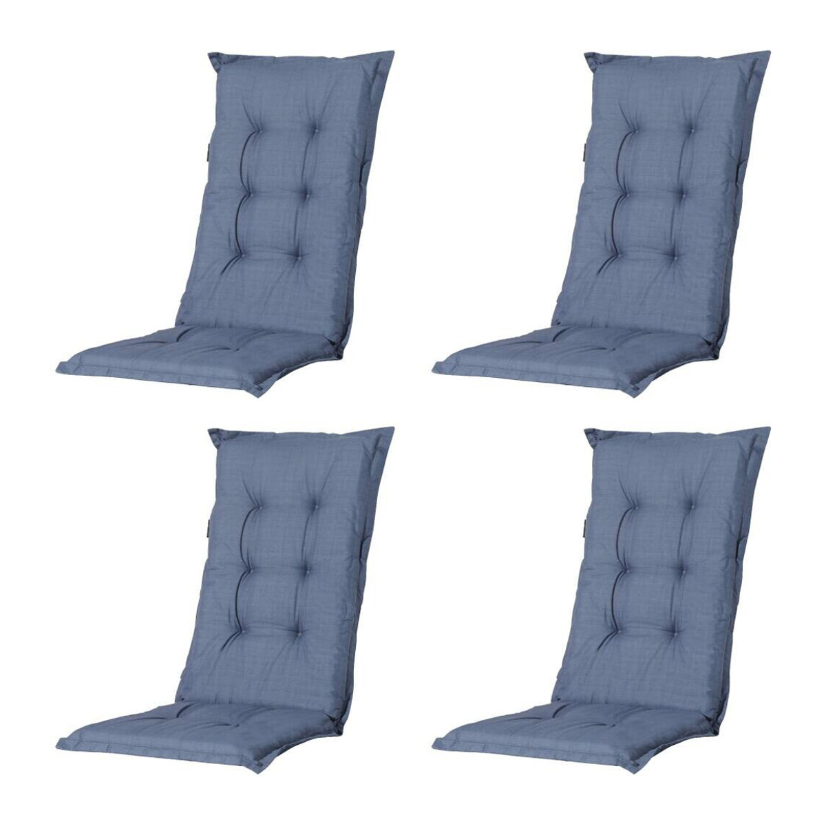 MADISON Gartenmöbelset Tampa von PROGARDEN mit 4 Klappsesseln aus Kunststoff und 4 Auflagen in Grün und Blau, B/H/T: 61 x 109 x 60 cm - Bild 2