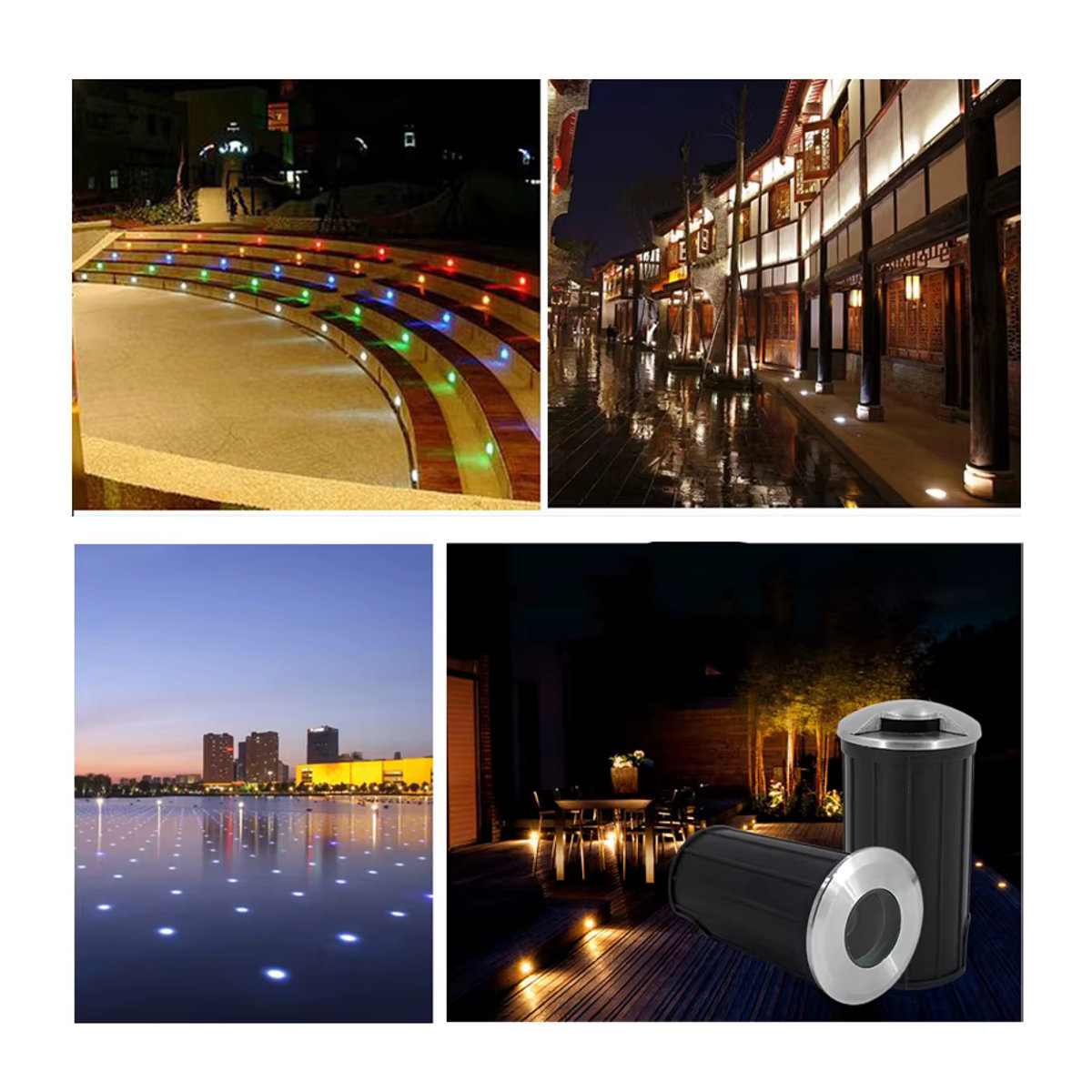 MAECHUANGYUAN RGB LED Einbaustrahler 12V IP68 Wasserdicht aus Edelstahl für Garten und Boden in Bunt - Bild 3