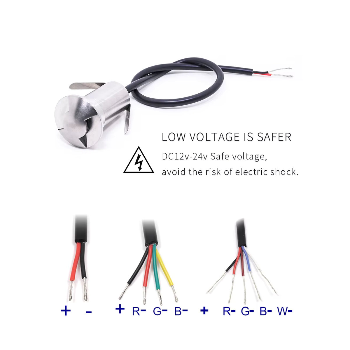 MAECHUANGYUAN RGB LED Einbaustrahler 12V IP68 Wasserdicht aus Edelstahl für Garten und Boden in Bunt - Bild 4