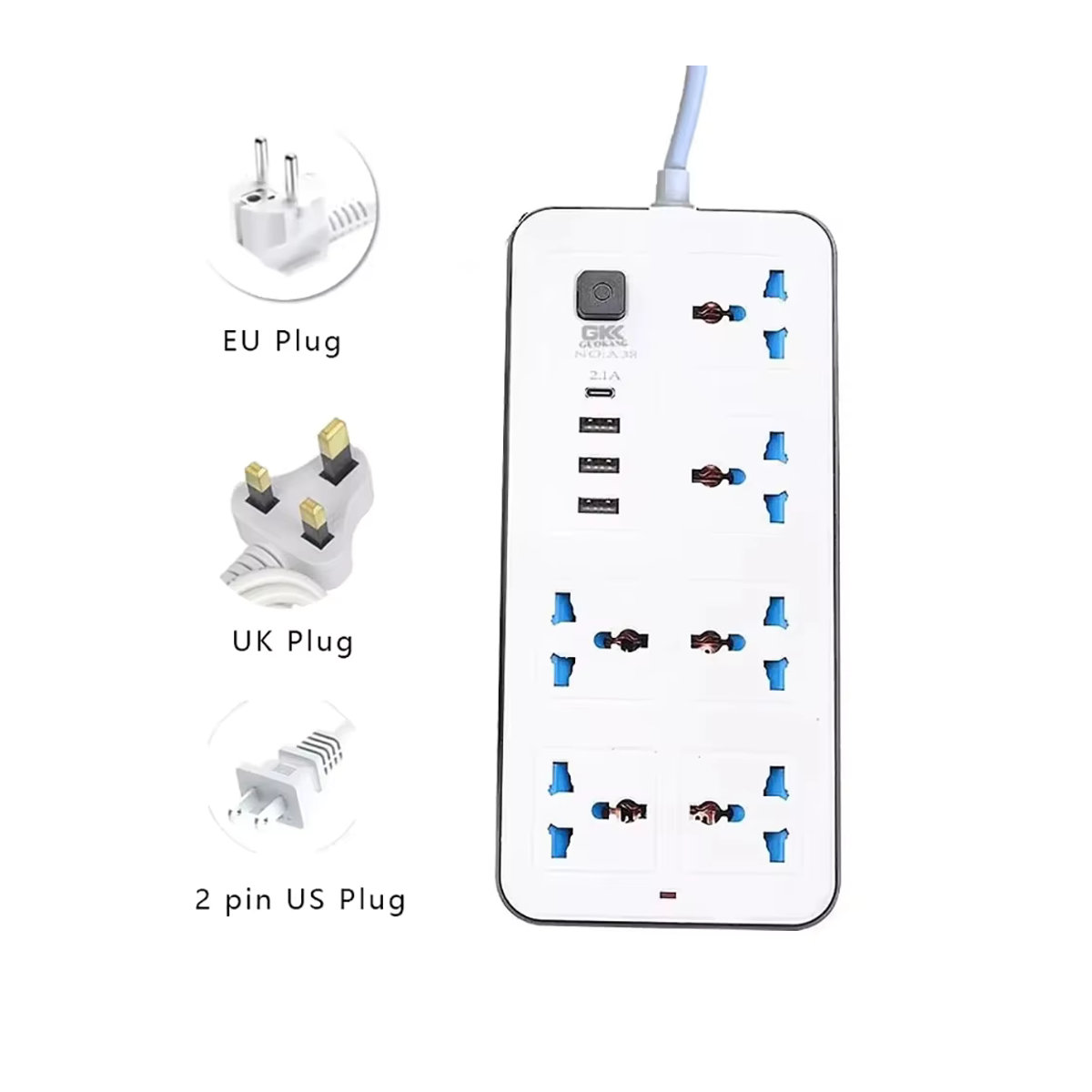 Maerknon Power Multi Tap Universal Steckdosenleiste mit USB-Port und 1,8 m Verlängerungskabel in Weiß oder Schwarz/Weiß - Bild 4