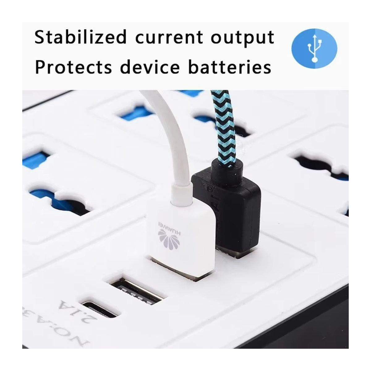 Maerknon Power Multi Tap Universal Steckdosenleiste mit USB-Port und 1,8 m Verlängerungskabel in Weiß oder Schwarz/Weiß - Bild 5