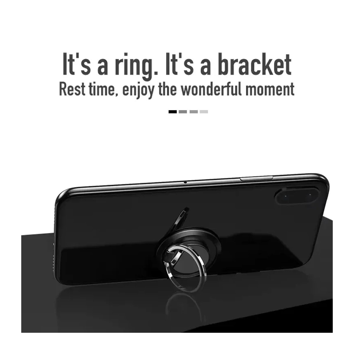 Maerknon Universeller magnetischer Fingerringhalter mit 360-Grad-Rotation und Saugnapfhalterung für dein Smartphone in Rosa und Bunt im minimalistischen Design - Bild 5