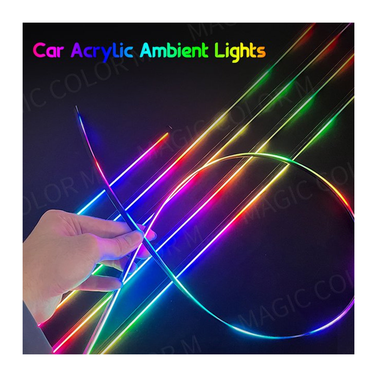 MAGIC COLORM 18-in-1 Auto-Umgebungslicht mit 64 Farben und Bluetooth-App-Steuerung, RGB-Acrylstreifen für den Innenraum - Bild 1