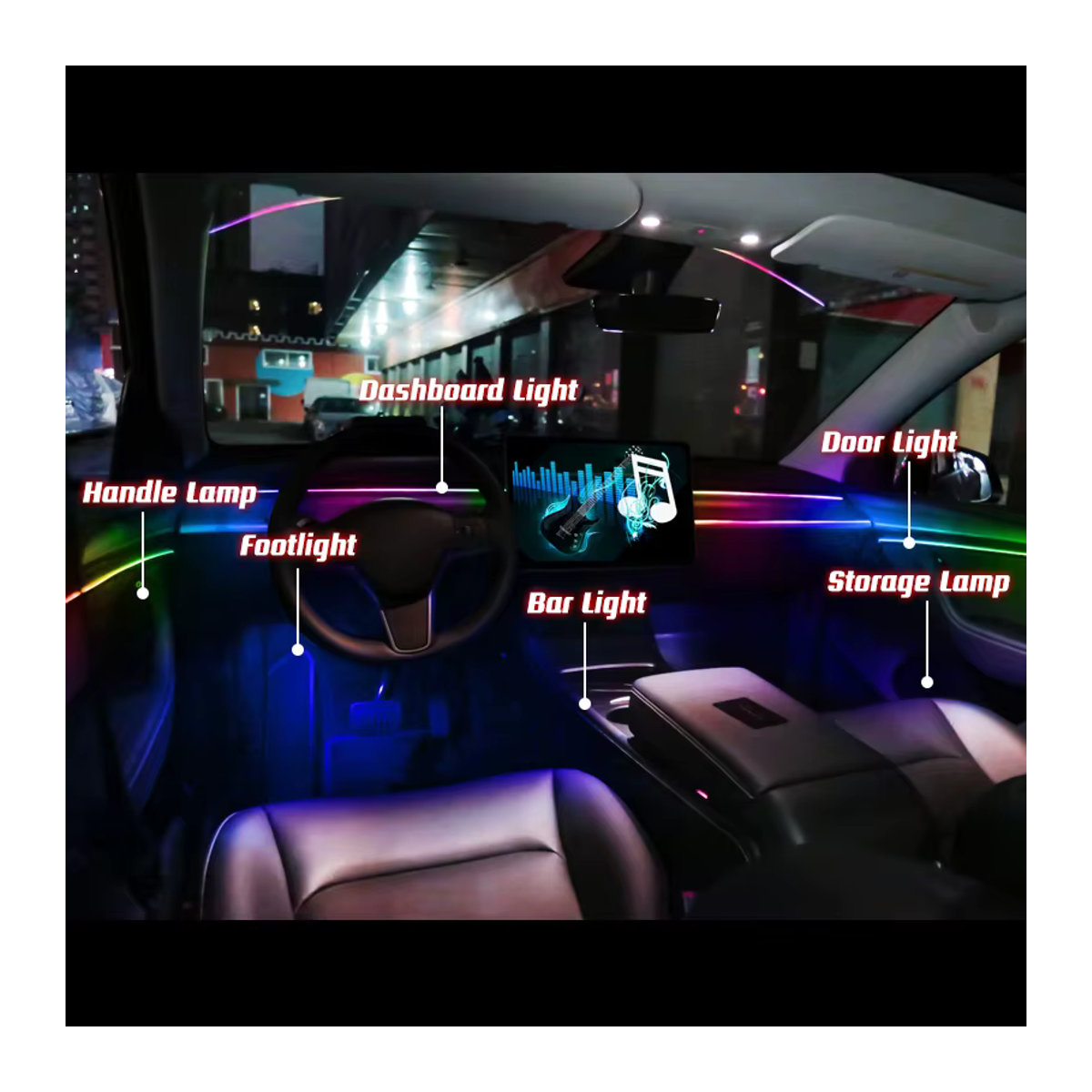 MAGIC COLORM 18-in-1 Auto-Umgebungslicht mit 64 Farben und Bluetooth-App-Steuerung, RGB-Acrylstreifen für den Innenraum - Bild 2