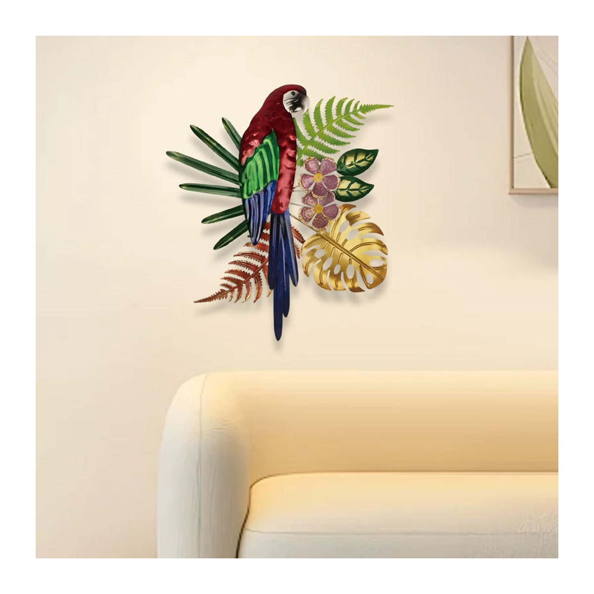 MagiDeal 2D-Wanddekoration aus Metall mit Papageienmotiv in mehrfarbigem Bohemian-Design zum Aufhängen - Bild 2