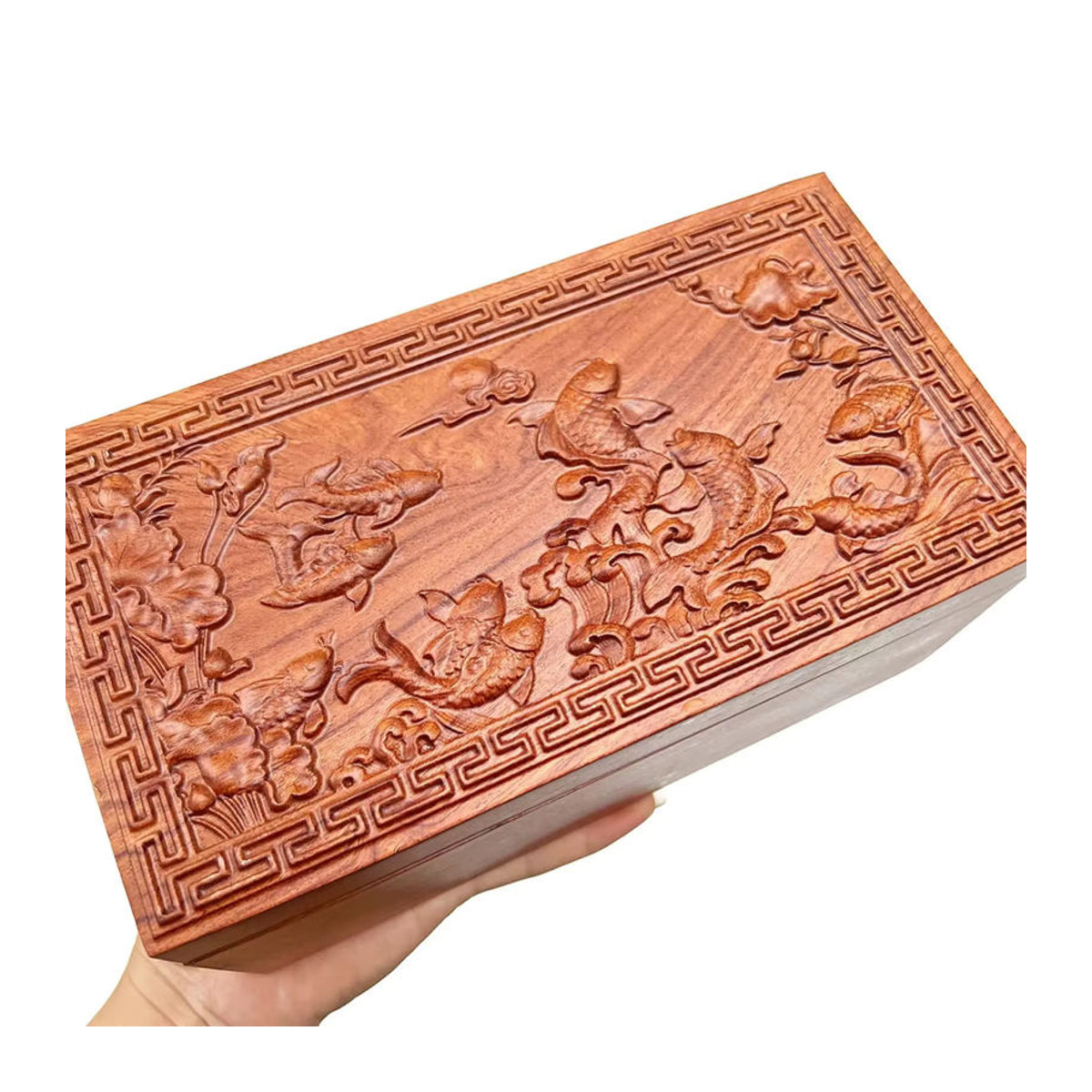 MagiDeal Schmuckschatulle aus Holz in Braun im Vintage-Stil mit floralem Design als Schmuck-Organizer für Damen - Bild 6