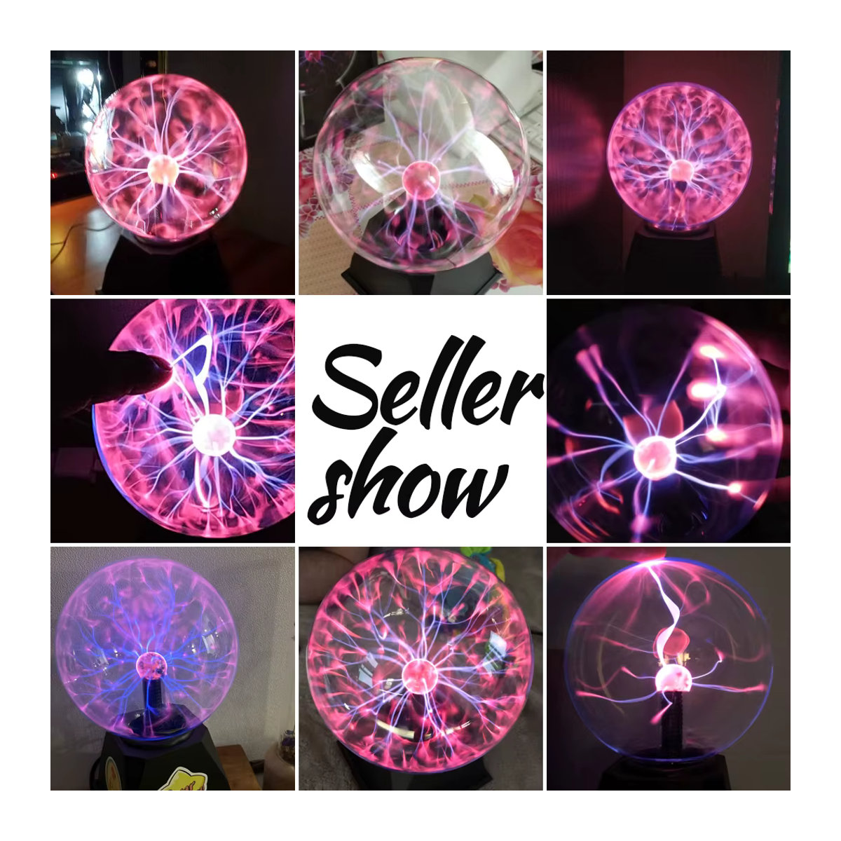 Magische Plasma Ball Lampe mit LED-Nachtlicht und Glas-Kugelleuchte in Bunt für moderne Atmosphäre und Party-Dekoration mit EU-Stecker - Bild 6