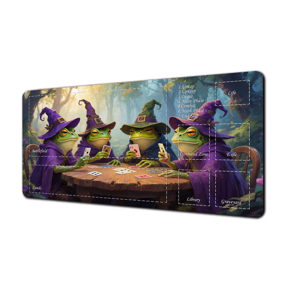 Magische Spielmatte mit Froschkrieger-Muster und Zonen, rutschfeste Karten-Gaming-Matte aus Gummi in Multicolor - Bild 2