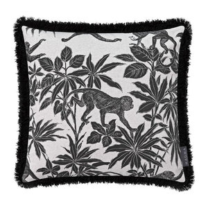 MAGMA Kissenhülle MONKEY mit Fransen in Schwarz, B/T/H: 50 x 50 x 0 cm