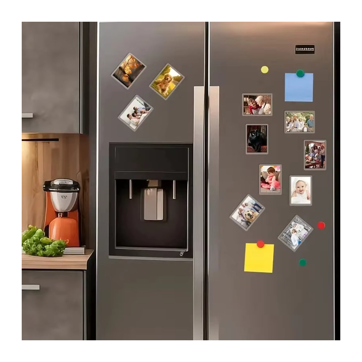 Magnetische Acryl-Fotohalter in Transparent für Kühlschrank und Büro, 12 Stück rechteckige Display-Rahmen aus Kunststoff - Bild 6