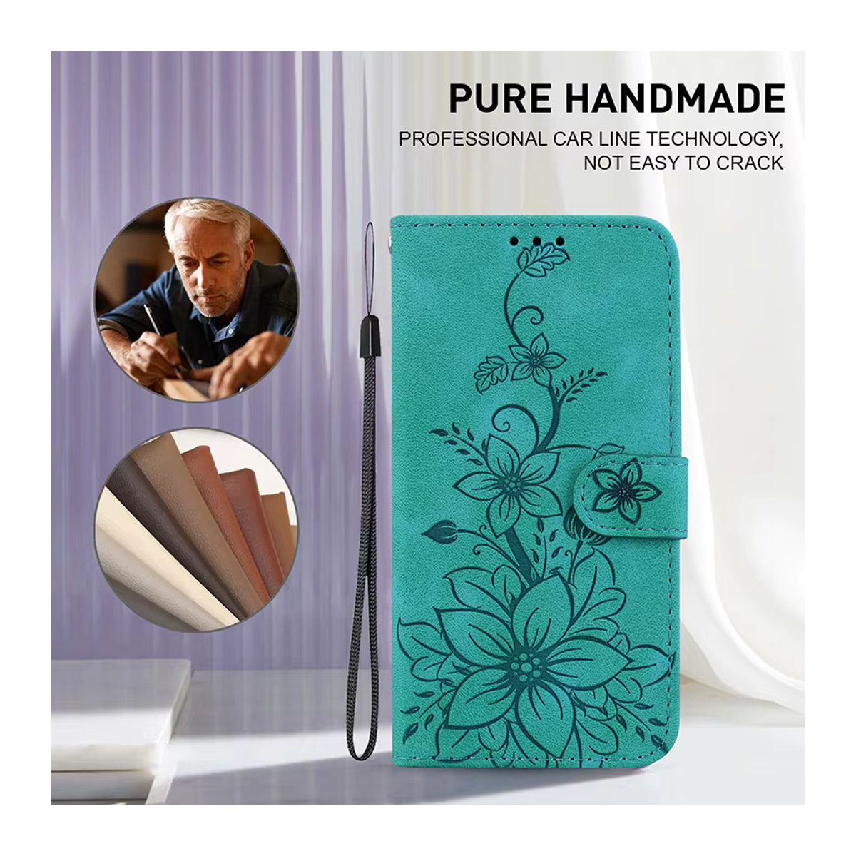 Magnetische Leder-Brieftasche Flip-Cover Schutzhülle für OPPO A18 A17 A16K A15 A1 - Bild 2