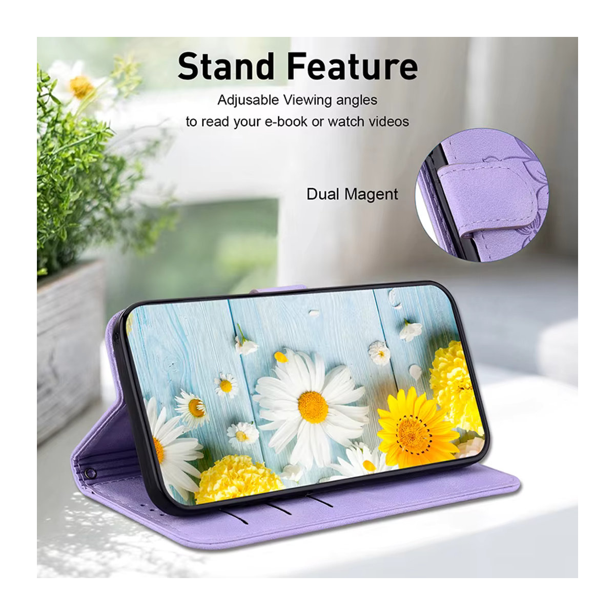 Magnetische Leder-Brieftasche Flip-Cover Schutzhülle für OPPO A18 A17 A16K A15 A1 - Bild 4