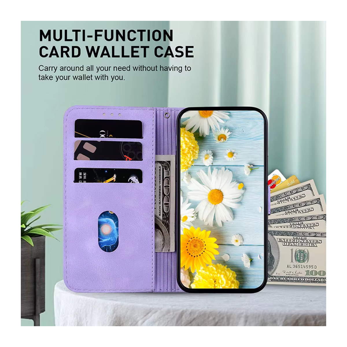 Magnetische Leder-Brieftasche Flip-Cover Schutzhülle für OPPO A18 A17 A16K A15 A1 - Bild 5
