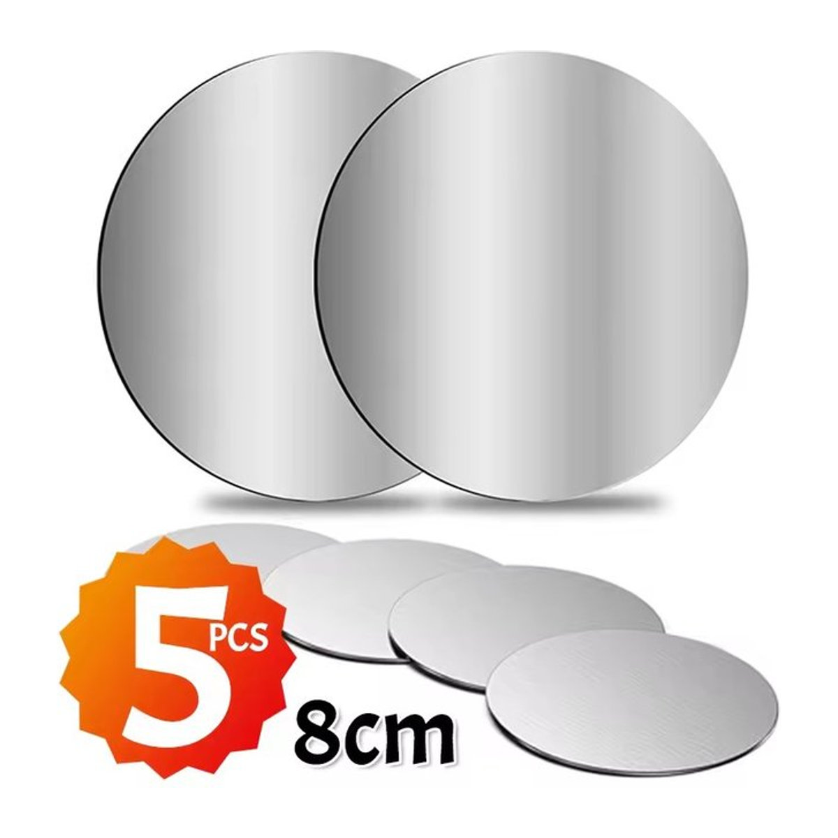 Magnetische Metallplatte Disk Silber 8 cm Selbstklebender Eisen Patch für Handy und Tablet zur Nutzung mit Magnetischen Haltern - Bild 1