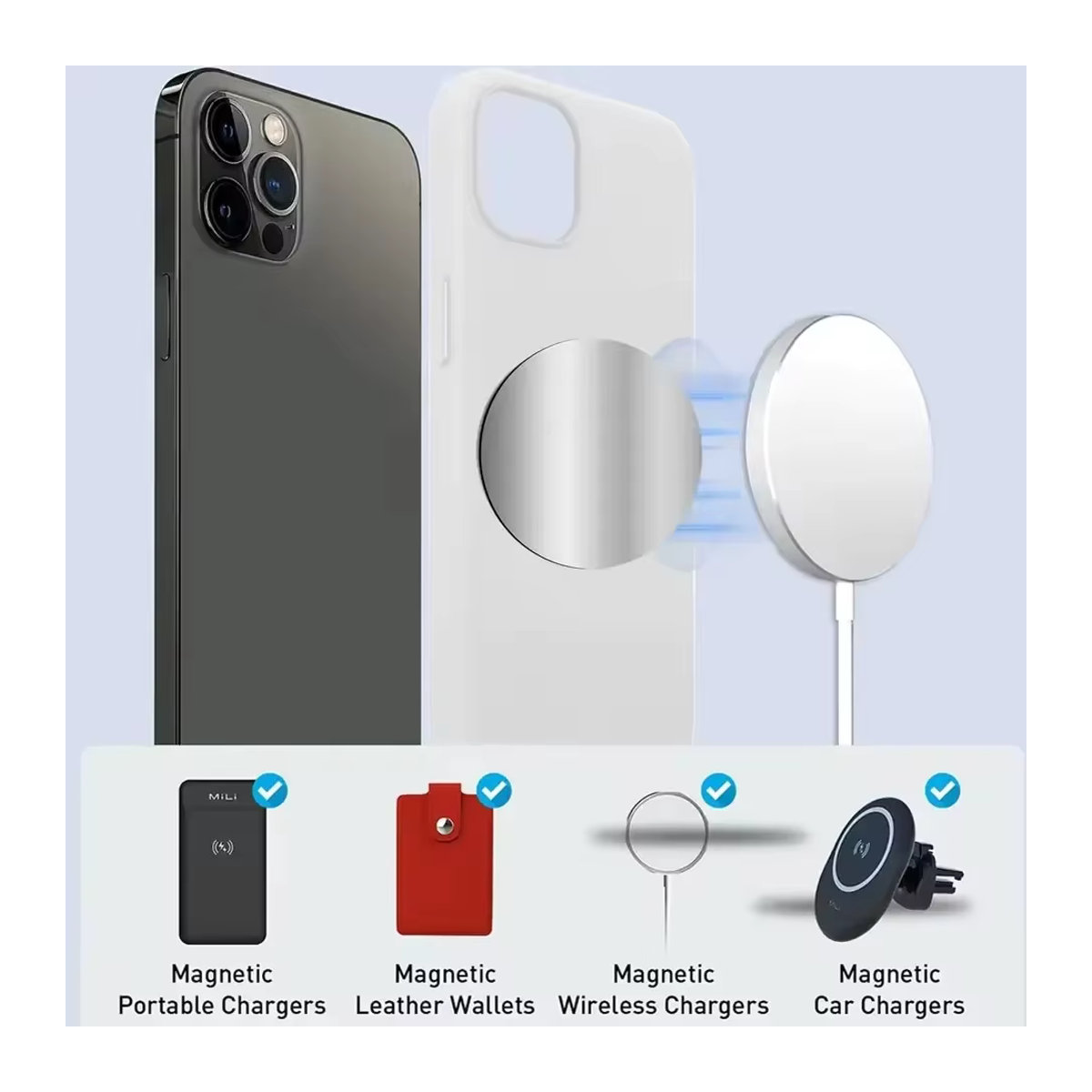 Magnetische Metallplatte Disk Silber 8 cm Selbstklebender Eisen Patch für Handy und Tablet zur Nutzung mit Magnetischen Haltern - Bild 5