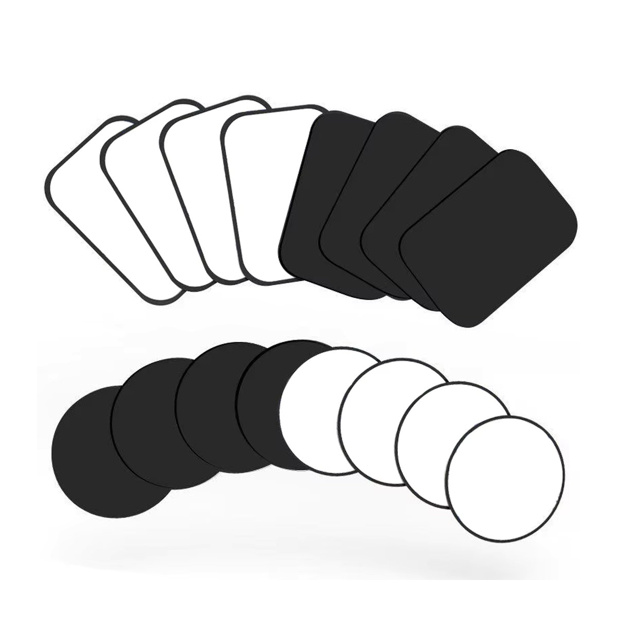 Magnetische Metallplatten als Aufkleber für Handyhalterungen in Silber und Schwarz - Bild 2