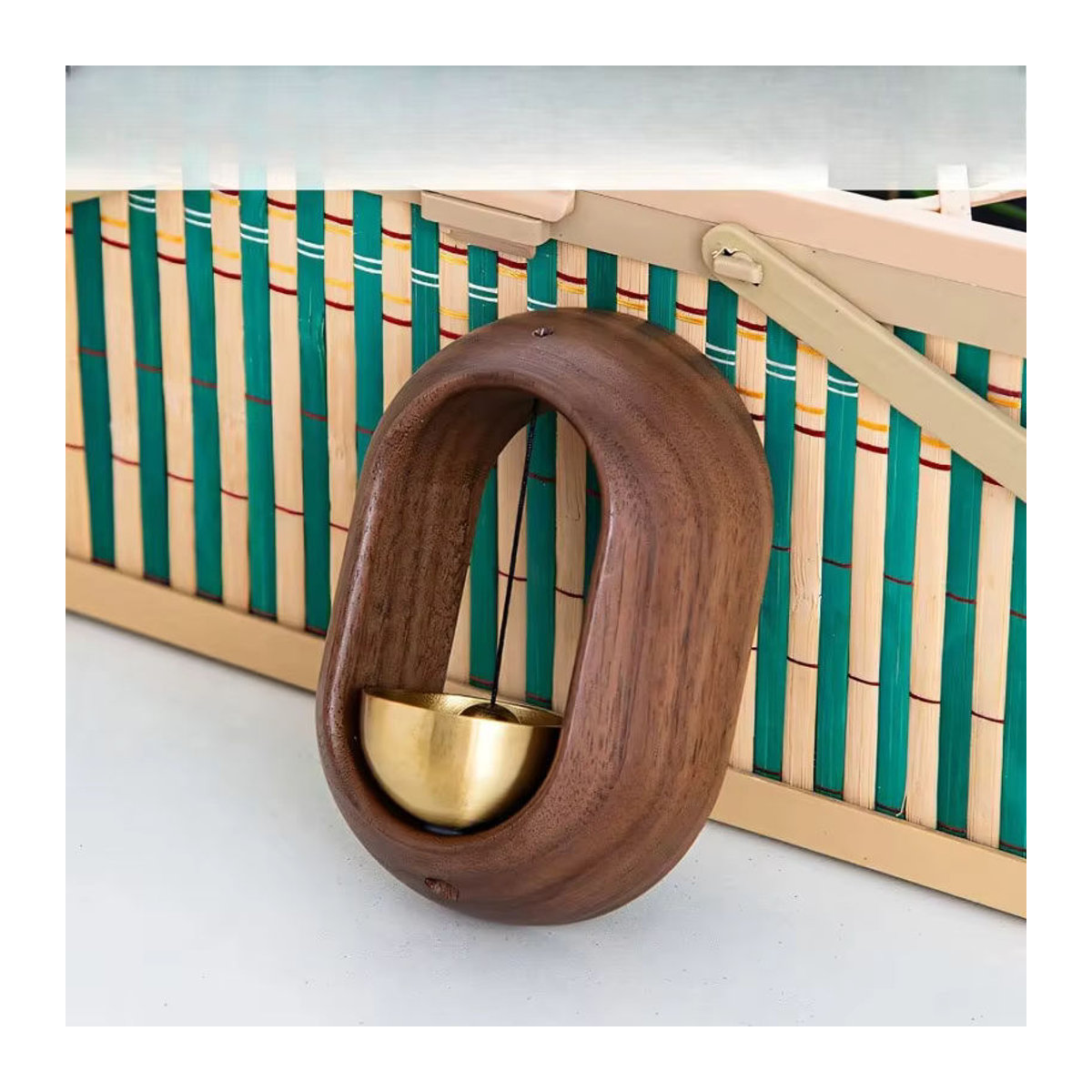 Magnetische Türklingel aus Messing und Holz in Braun, Selbstklebende Windspiele für Tür und Home Dekorationen - Bild 3