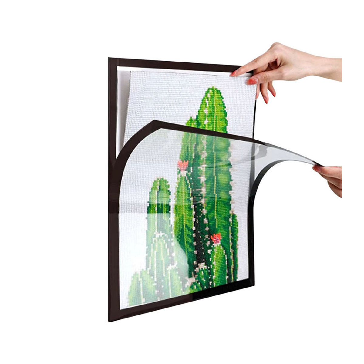 Magnetischer Fotorahmen für Diamantmalerei aus Kunststoff in Schwarz, B/H: 25 x 35 cm - Bild 2