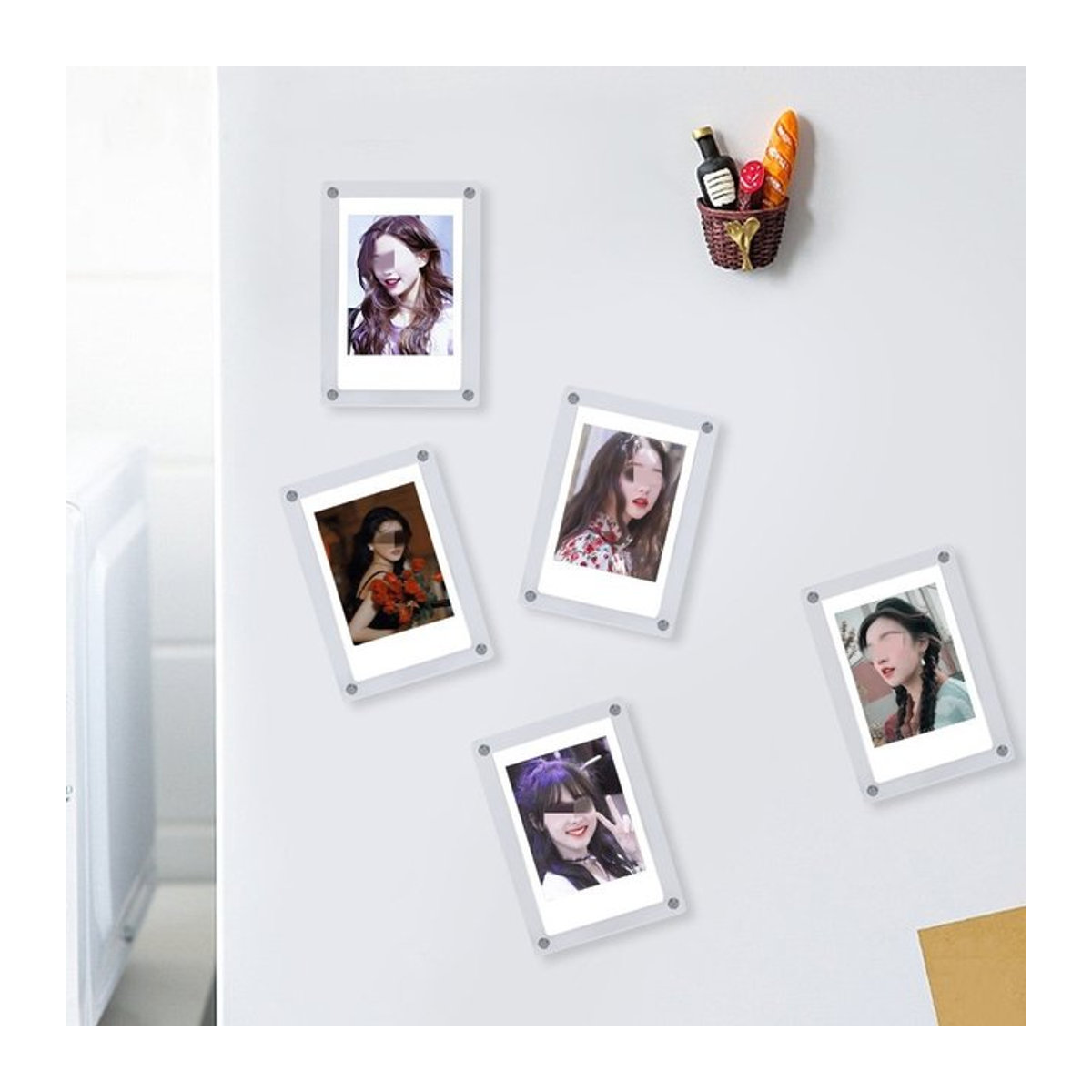 Magnetischer Polaroid Fotorahmen aus transparentem Acryl für 3 Zoll Fotos, rechteckiger DIY Fotodisplayständer in minimalistischem Design - Bild 1