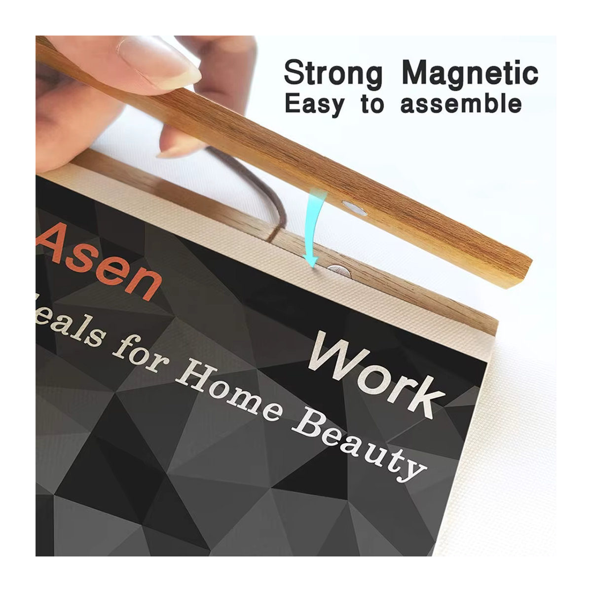 Magnetischer Poster-Aufhänger von Little PP aus Holz in Braun, B/H: 40 x 50 cm - Bild 3