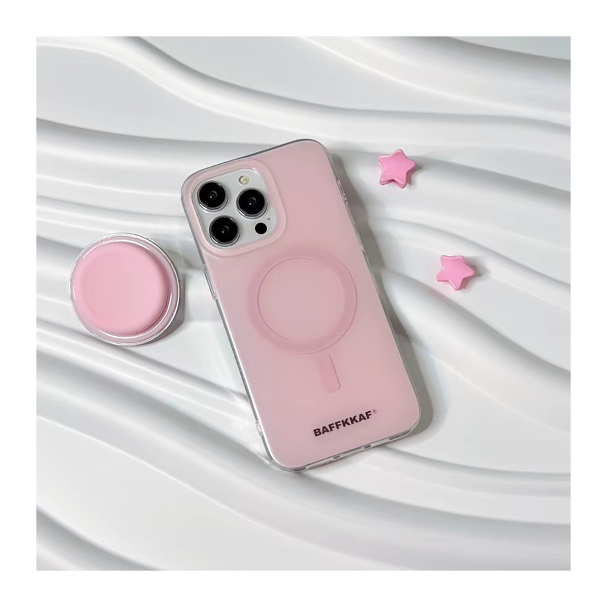 Magnetischer Silikon Telefonhalter INS Makronen Design Universal Saug-Halterung für iPhone 15/16 Pro Max in Rosa und Bunt - Bild 2